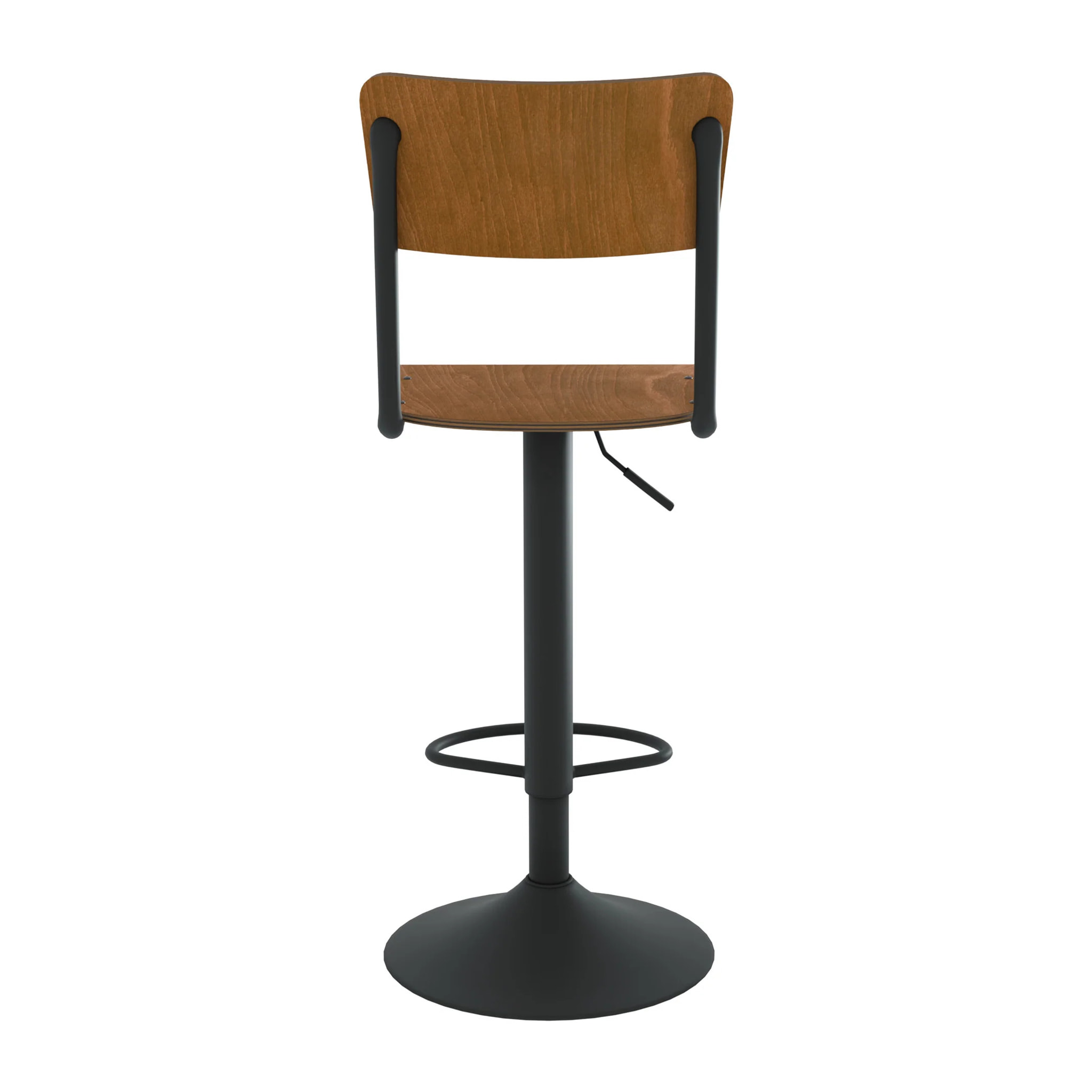 Lot de 2 chaises de bar réglables 60/80 cm en bois foncé - Clem