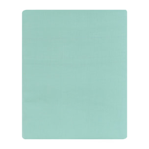 Drap plat bicolore en lin lavé, COTTAGE, Vert menthe