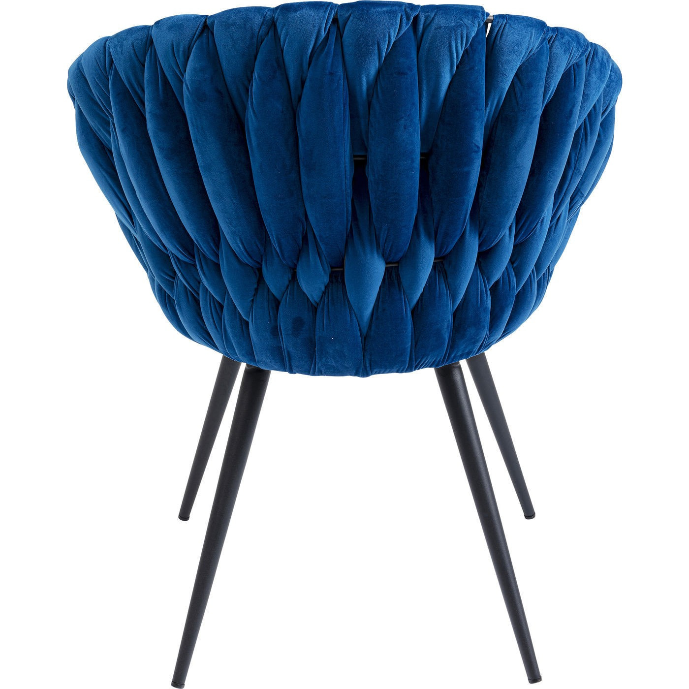 Chaise avec accoudoirs Knot velours bleu Kare Design