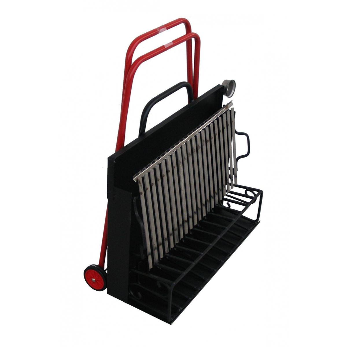 Barbecue a legna su ruote, Made in Italy, colore Nero e rosso, cm 74 x 55 x h95