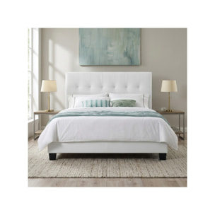Lit queen size en simili capitonné 160x200 - BIANCA