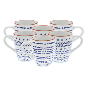 Lot de 6 mugs, SANTORIN