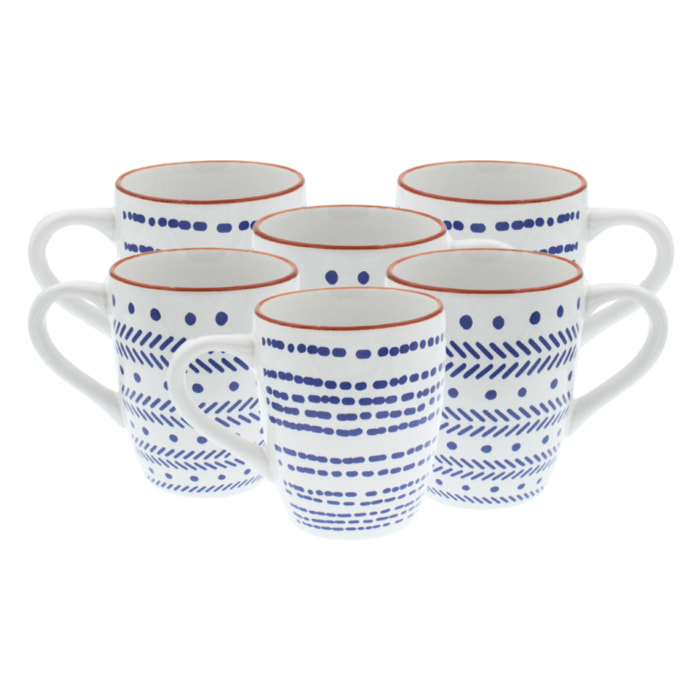 Lot de 6 mugs, SANTORIN