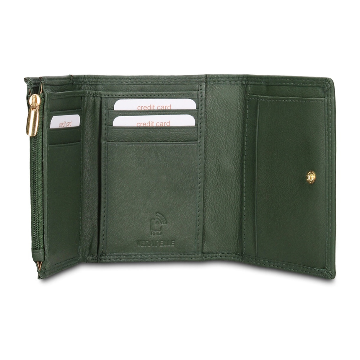 Portafoglio da donna in vera pelle - Modello Valoria Ultra - Casual - 12.0 x 9.0 x 2.0 cm