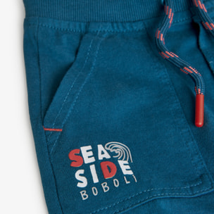 Bermudas bÃ¡sicas niÃ±o estampadas, azul Ã­ndigo