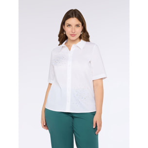 Fiorella Rubino - Camisa con aplicaciones luminosas - Blanco