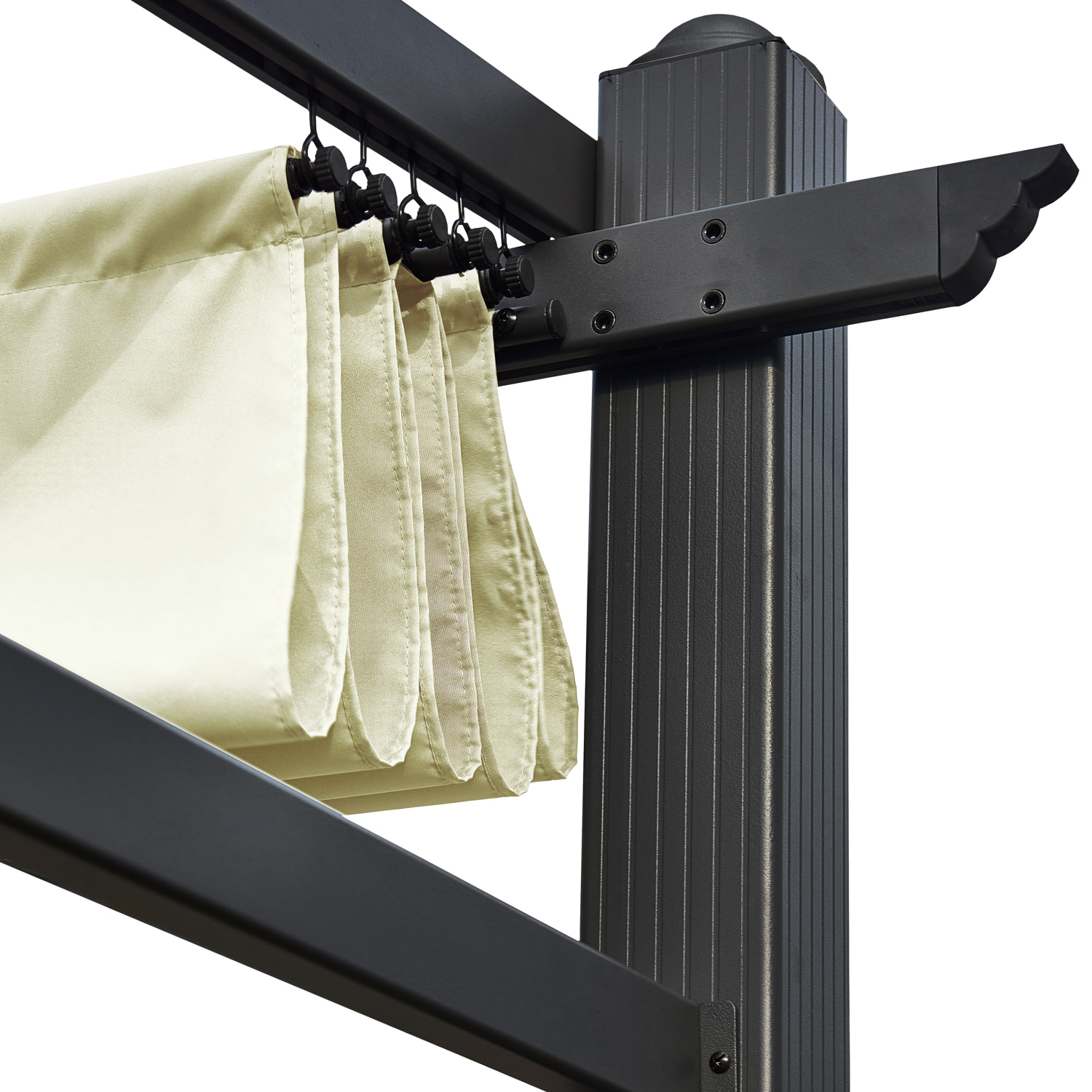 Pergola murale 3 × 4m FRÉJUS beige - structure aluminium