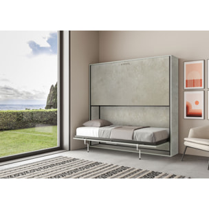 Letto a scomparsa doppio orizzontale Kando con materassi Cashmere