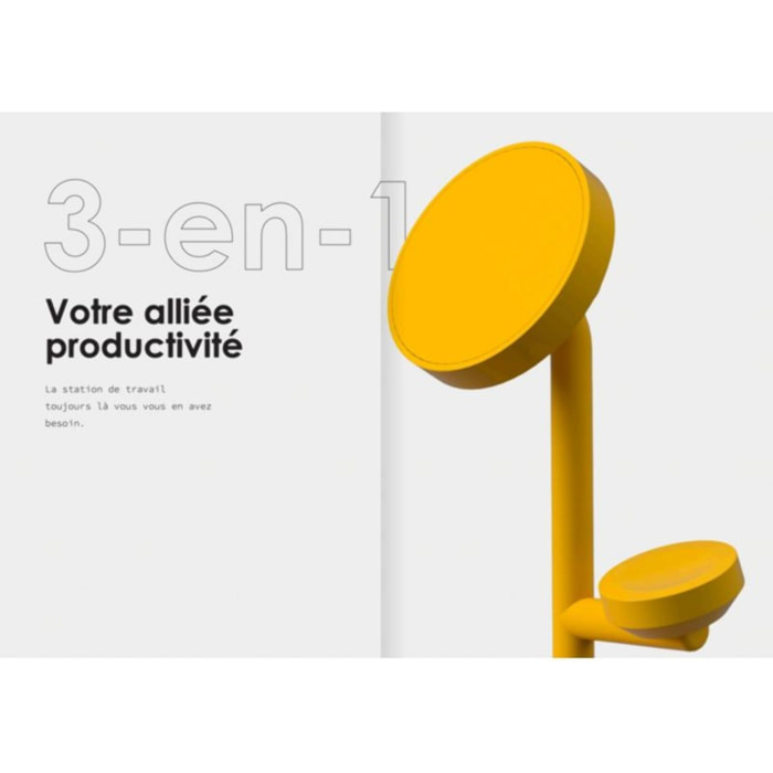 Chargeur CASYX 3 en 1 Charge rapide Qi2 jaune