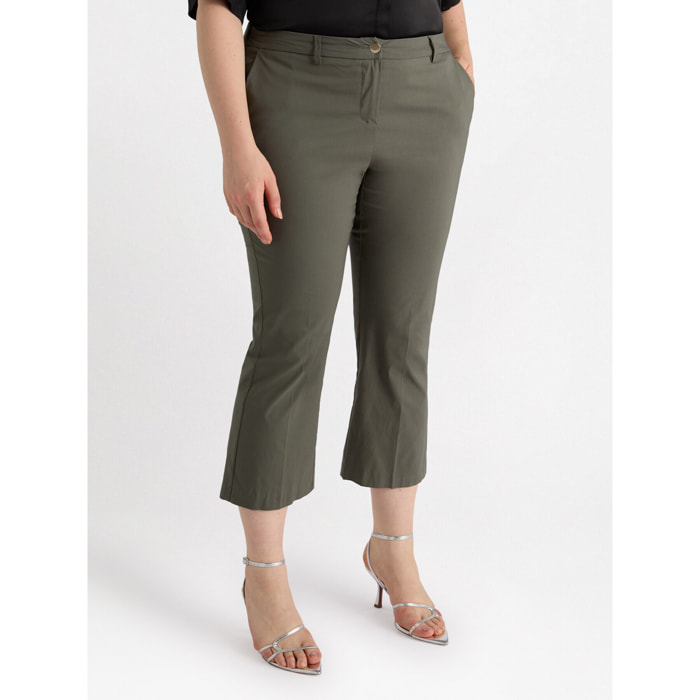 Fiorella Rubino - Pantalones cropped - Verde militare