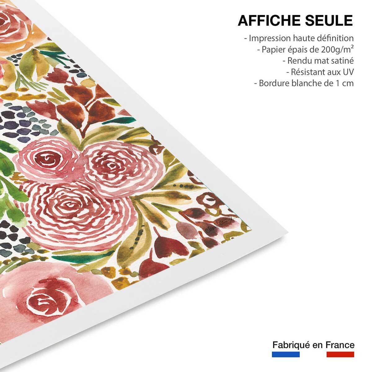 Poster roses envoutantes Affiche seule