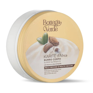 Karitè d'Africa  - Burro corpo super nutriente - con burro e olio di Karitè - pelli secche o molto secche