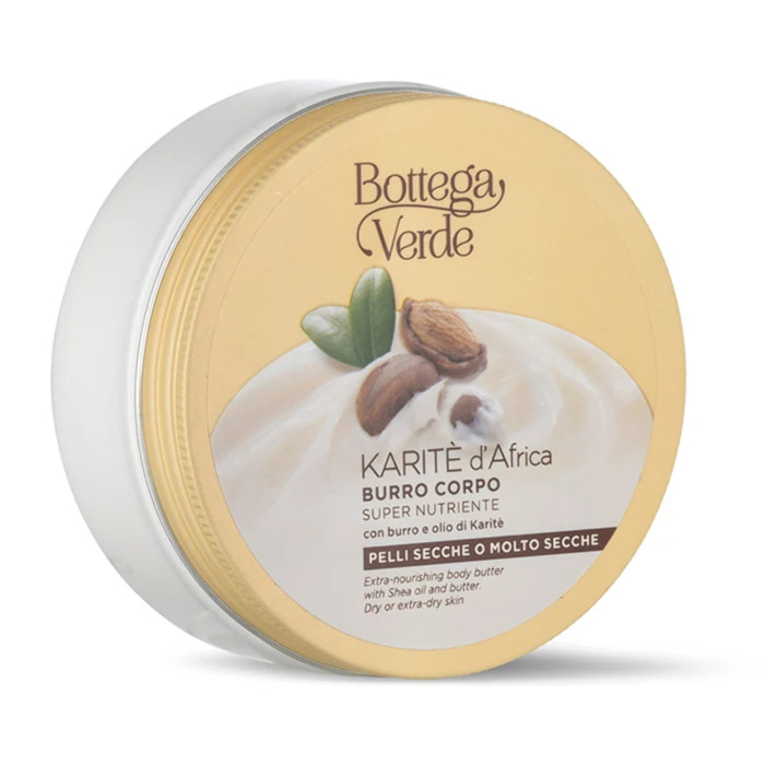 Karitè d'Africa  - Burro corpo super nutriente - con burro e olio di Karitè - pelli secche o molto secche