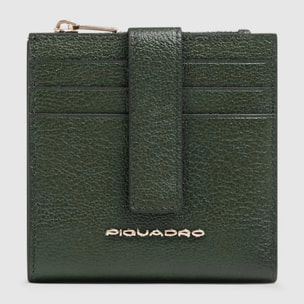 Piquadro Porte-cartes de crédit femme en cuir avec porte-monnaie et protection RFID