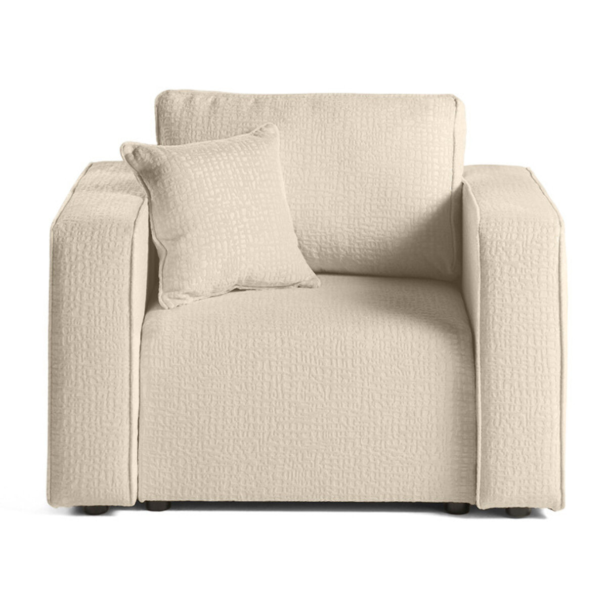 Topaze - fauteuil - en tissu velours relief - Beige