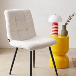 Lot de 2 chaises en tissu bouclette - IGGY