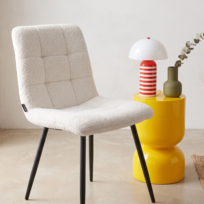 Lot de 2 chaises en tissu bouclette - IGGY