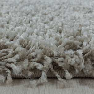 SYDNEY - Tapis shaggy uni rond à poils longs beige - SYD3000BEI