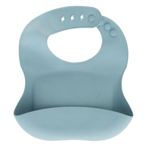 Set bavoir et cuillère Yum silicone bleu