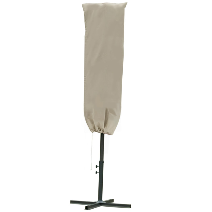 Housse de protection imperméable pour parasol droit avec fermeture éclair et cordon de serrage polyester oxford kaki léger