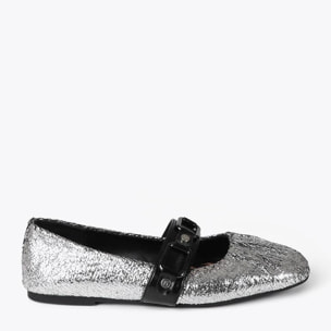 Ballerine metallizzate con dettaglio arricciato