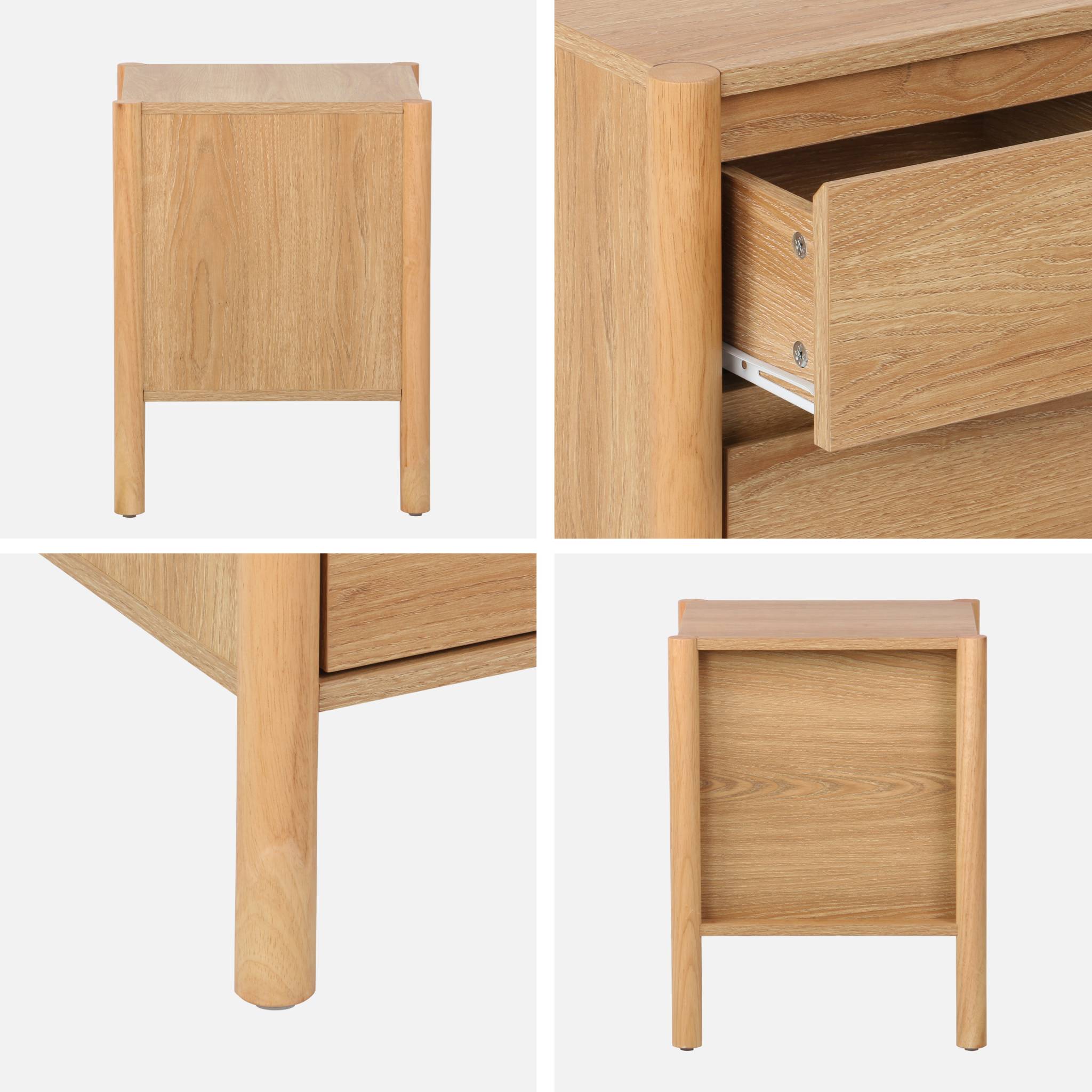 Table de chevet décor bois 2 tiroirs naturel - 42 x 42 x 55 cm - Harmony