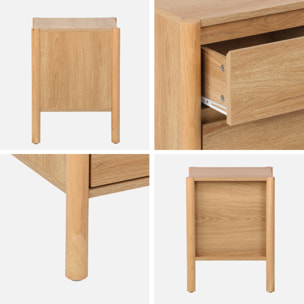 Table de chevet décor bois 2 tiroirs naturel - 42 x 42 x 55 cm - Harmony