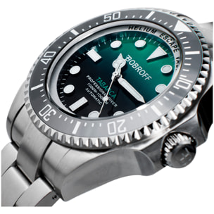 Bobroff Tabarca - Reloj de hombre automatico diver profesional de buceo, 1000 m, Verde, 44MM, valvula de helio BF002