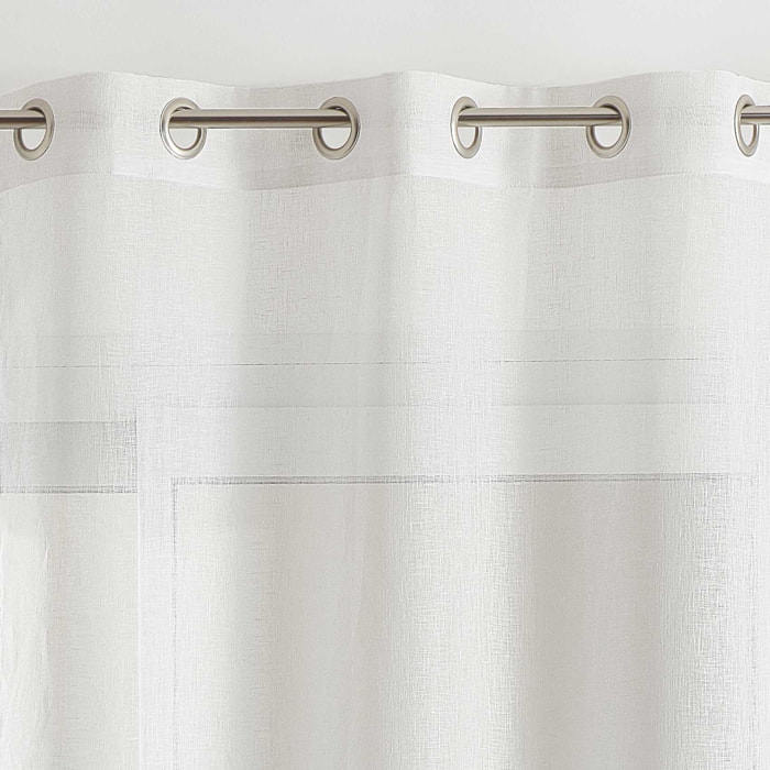 Rideau voilage 100% lin fluide - Blanc