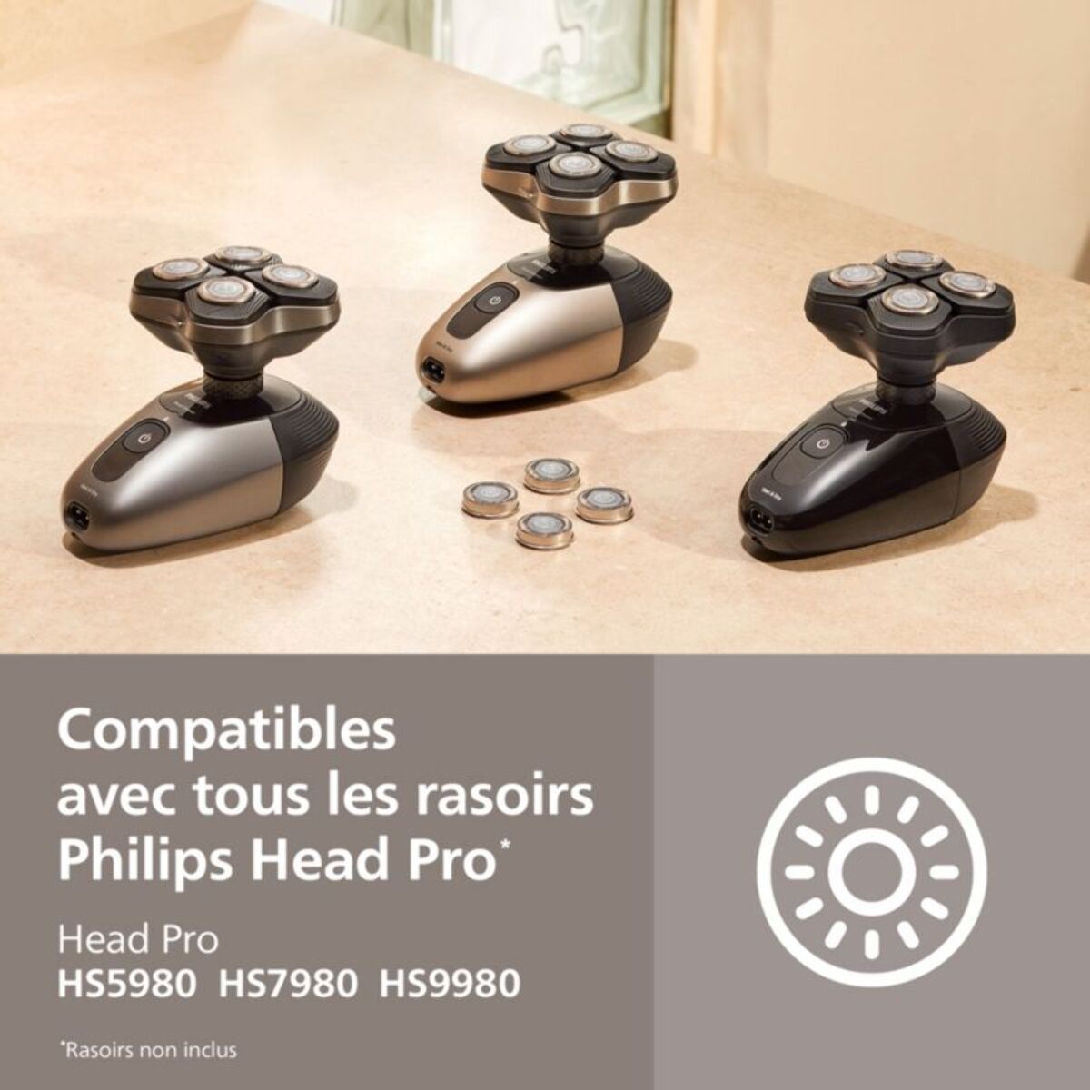 Tête de rasoir PHILIPS de rechange pour rasoir tete