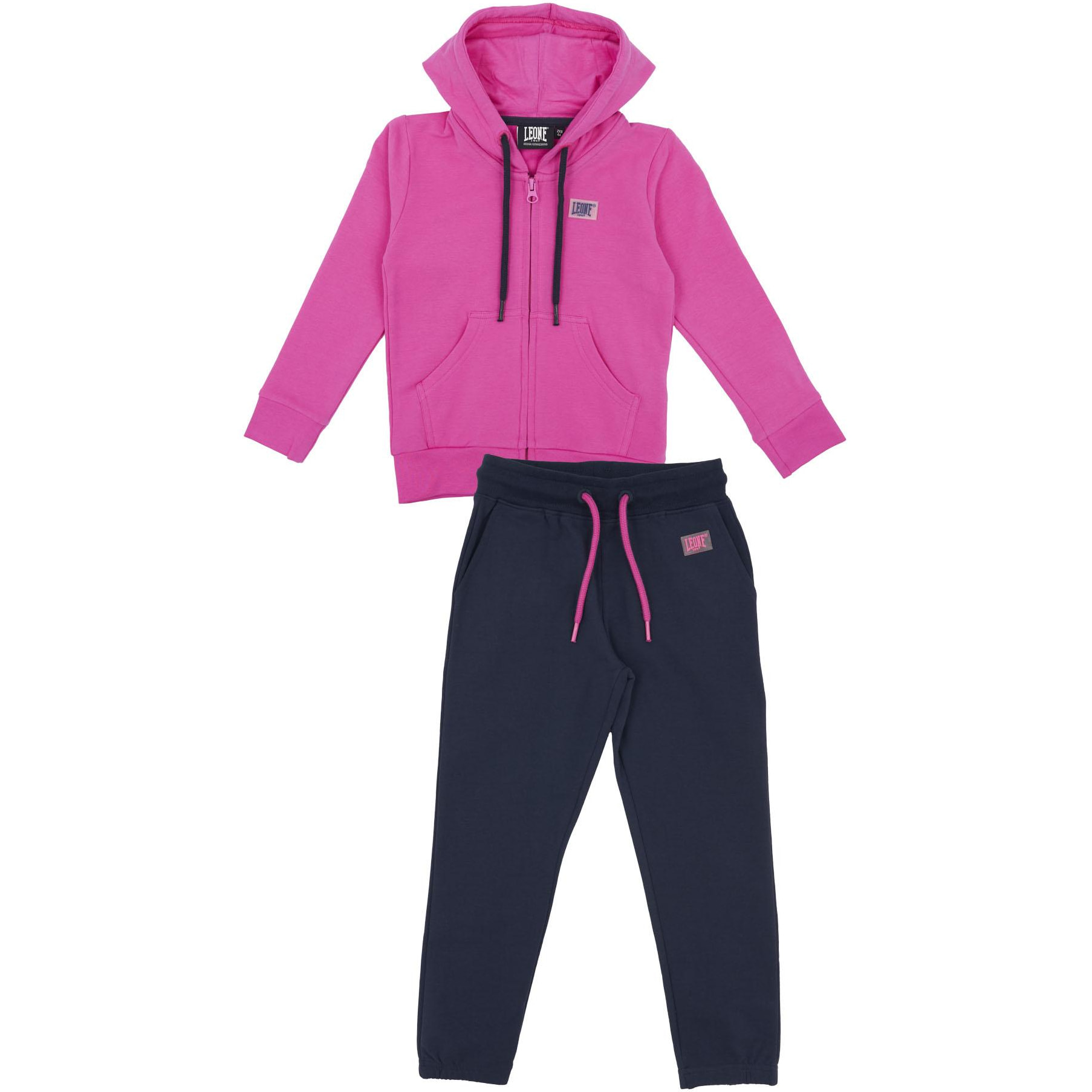 Tuta da bambina con cappuccio e full zip Basic