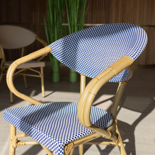 Lot de 2 fauteuils de table extérieur en textilène bleu AMALFI