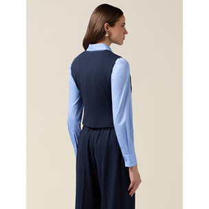 Oltre - Gilet in tessuto crêpe - Blu