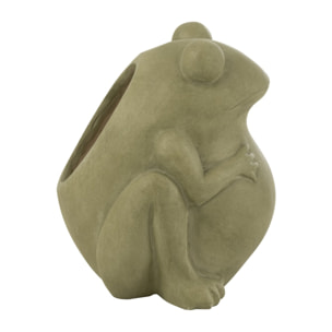 J-Line cache-pot Frog - céramique - vert - large - Ø 21 cm