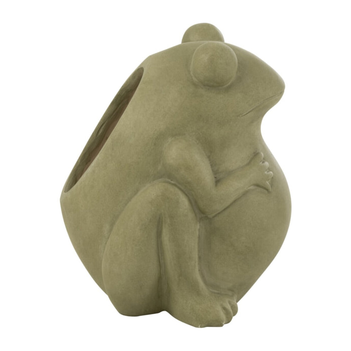 J-Line cache-pot Frog - céramique - vert - large - Ø 21 cm