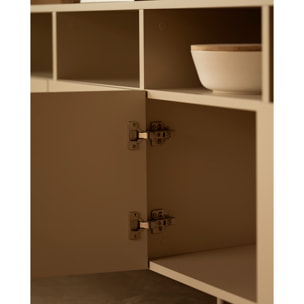 Buffet avec 4 portes laqué en teinte sable de 176x40cm Hauteur: 75 Longueur: 176 Largeur: 40