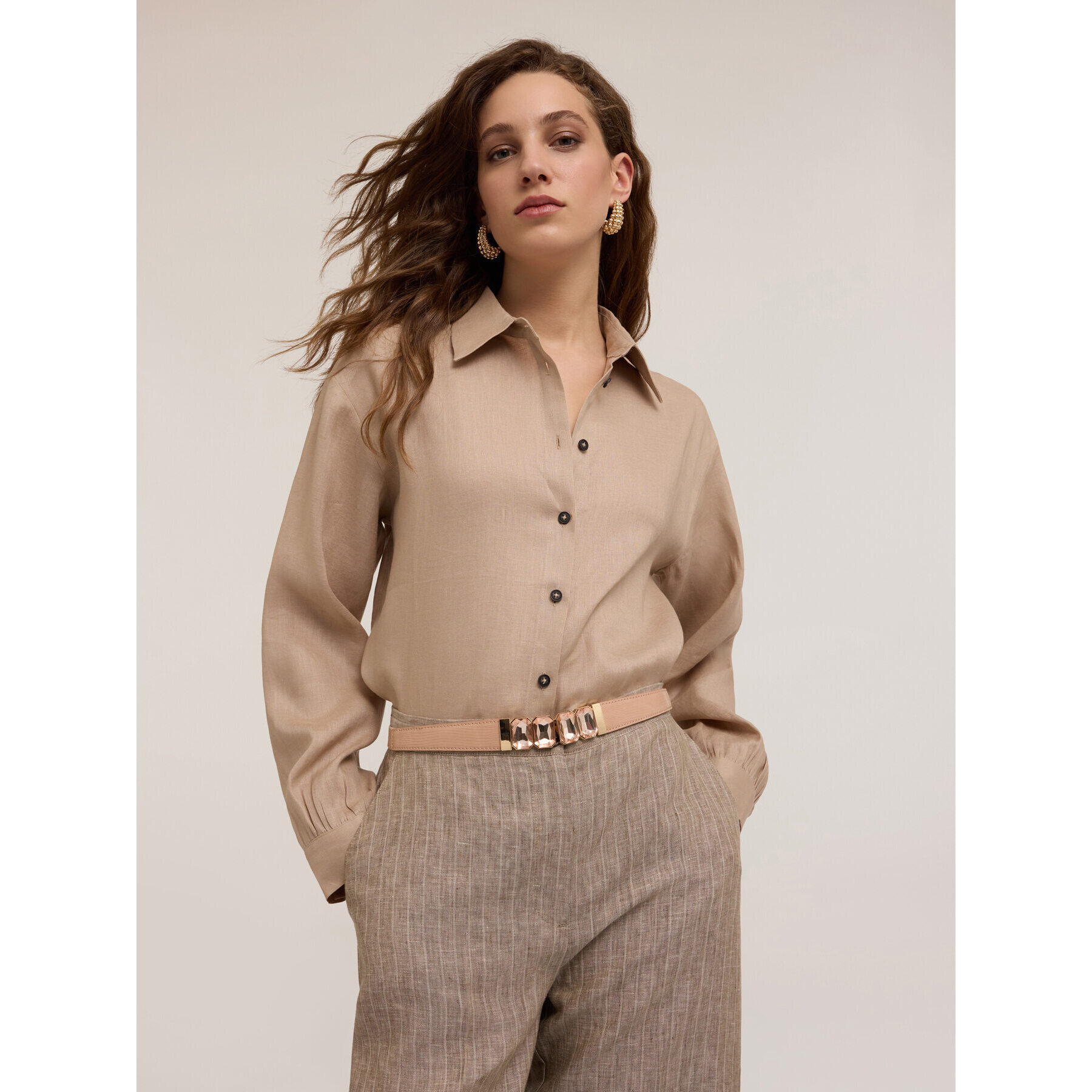 Motivi - Camisa de lino - Beige