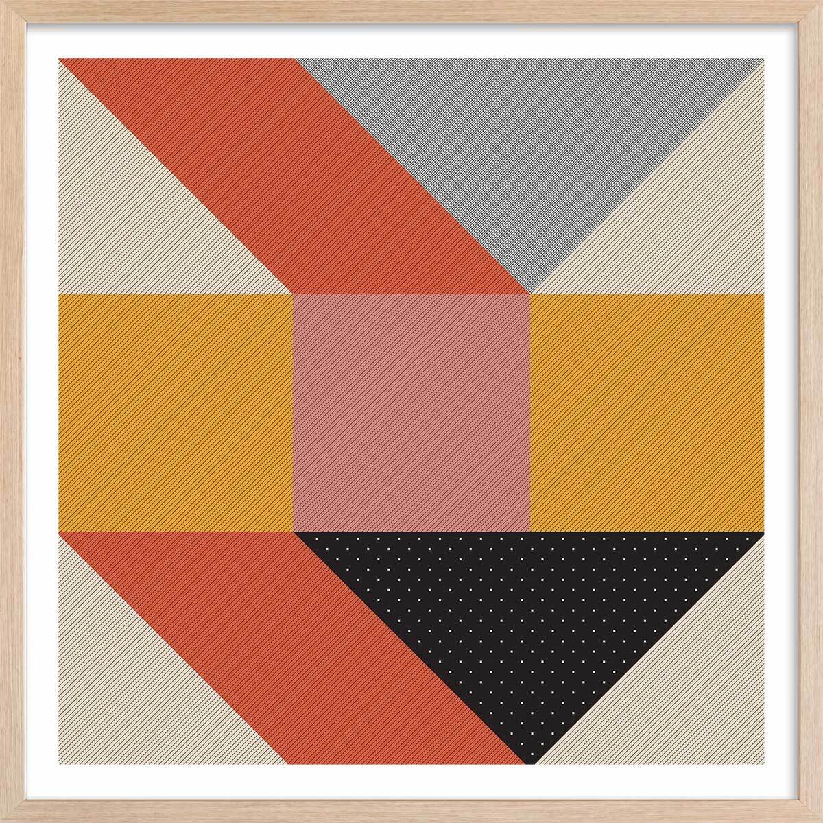 Affiche diamonds and composition Affiche + cadre en bois - Chêne