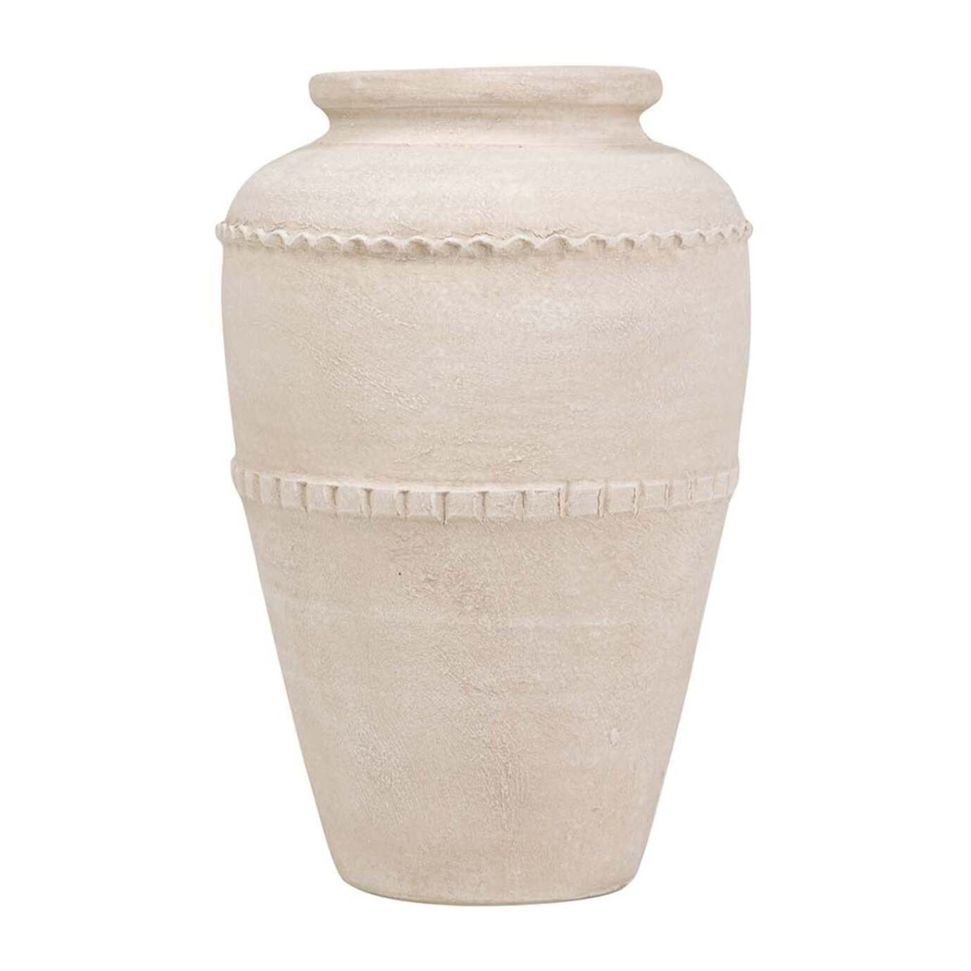 Florero Ceramica Beige 24x24x40 Cm
