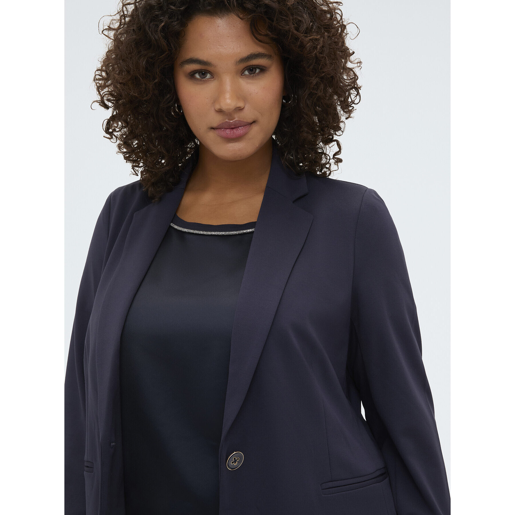 Fiorella Rubino - Blazer en Punto Milano - Azul