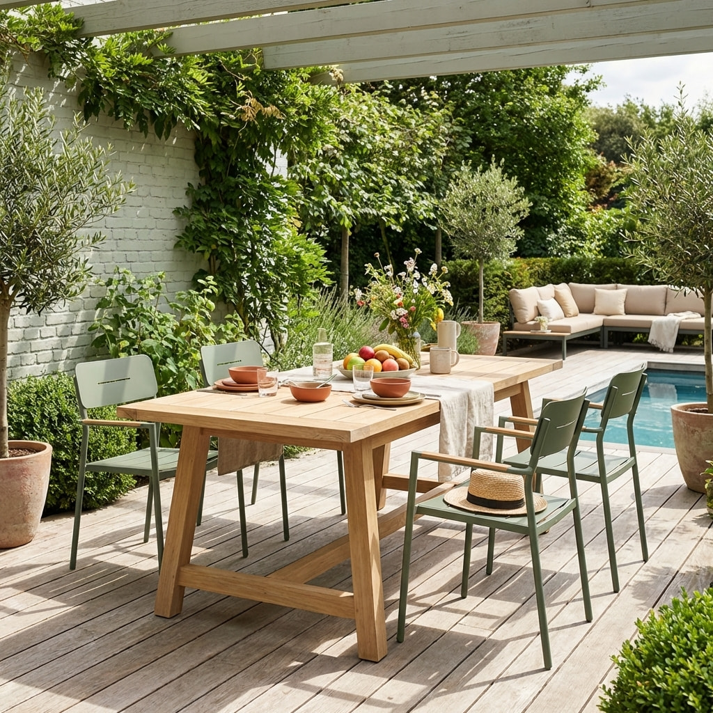 Fauteuil de jardin aluminium et textilène (lot de 4) FIRA