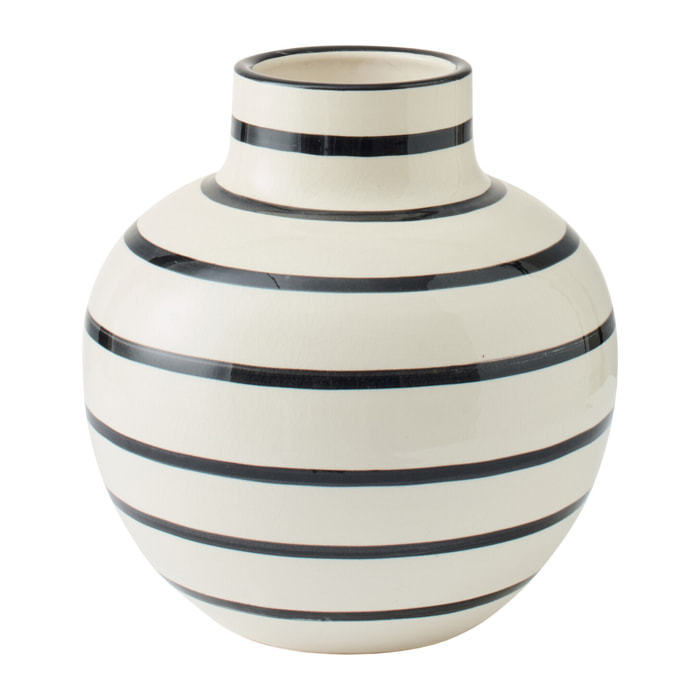 J-Line Vase - céramique - noir/blanc