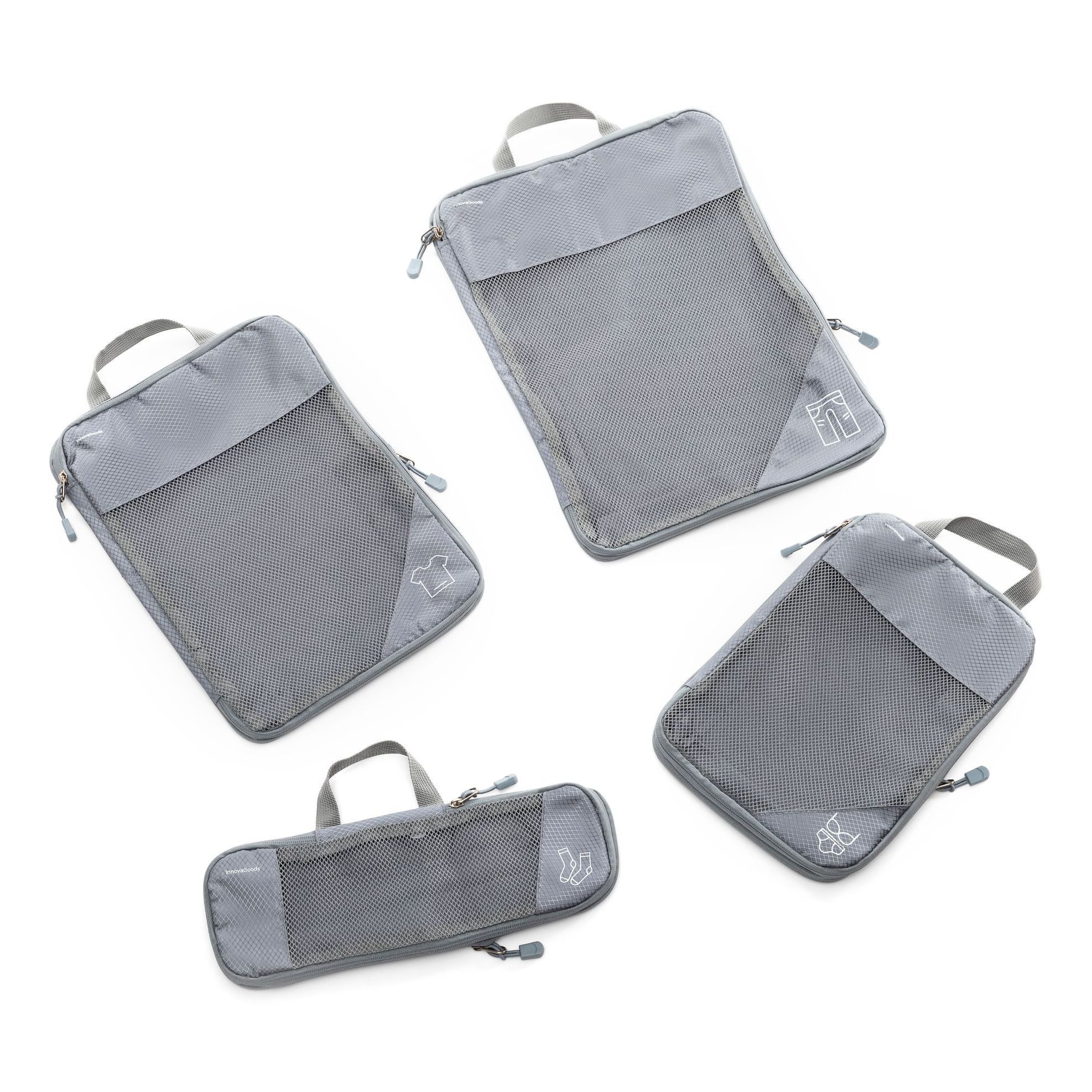 Borse Organizzatrici per valigie Compakube - 4 pezzi - grigio