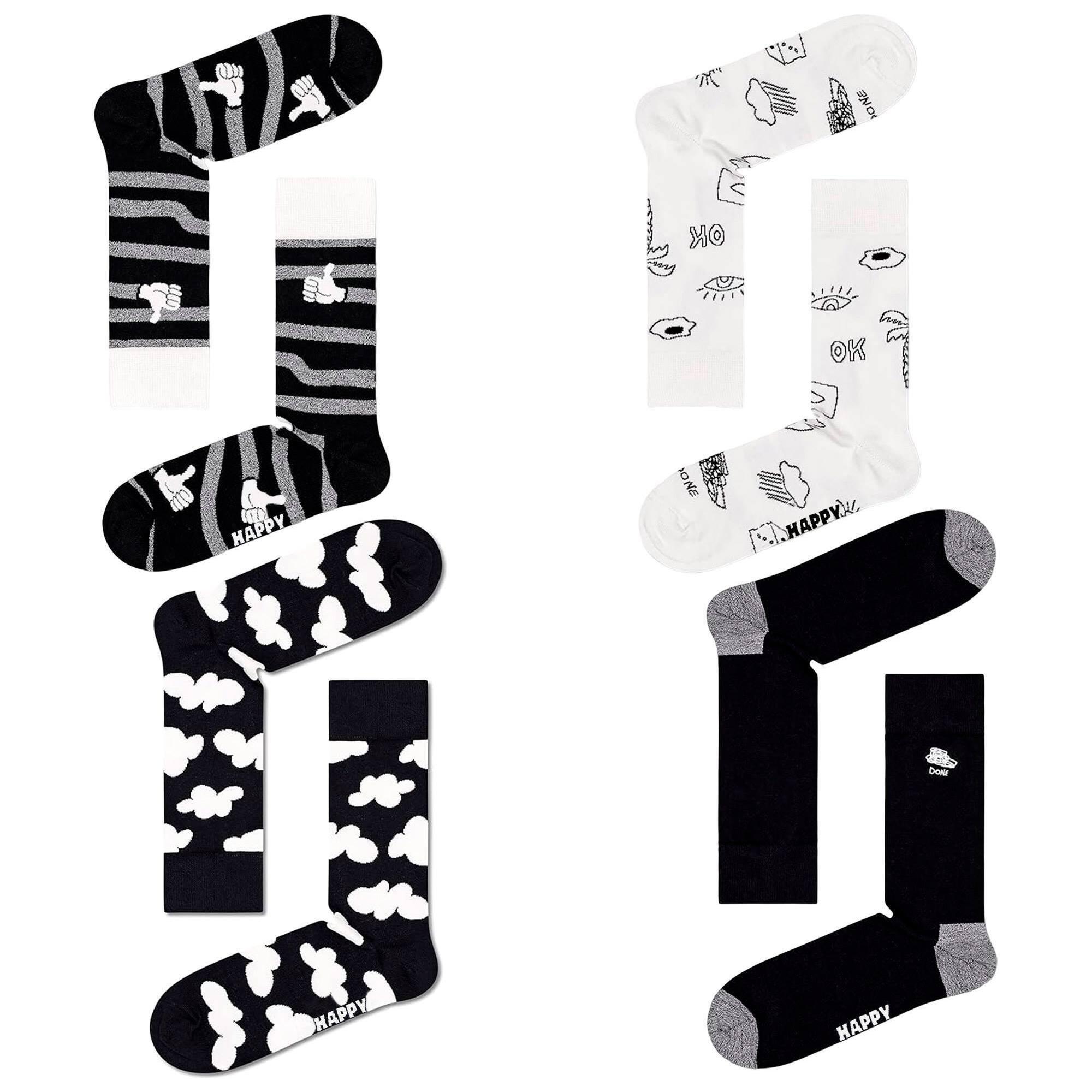 Calcetines 4-pack black & white