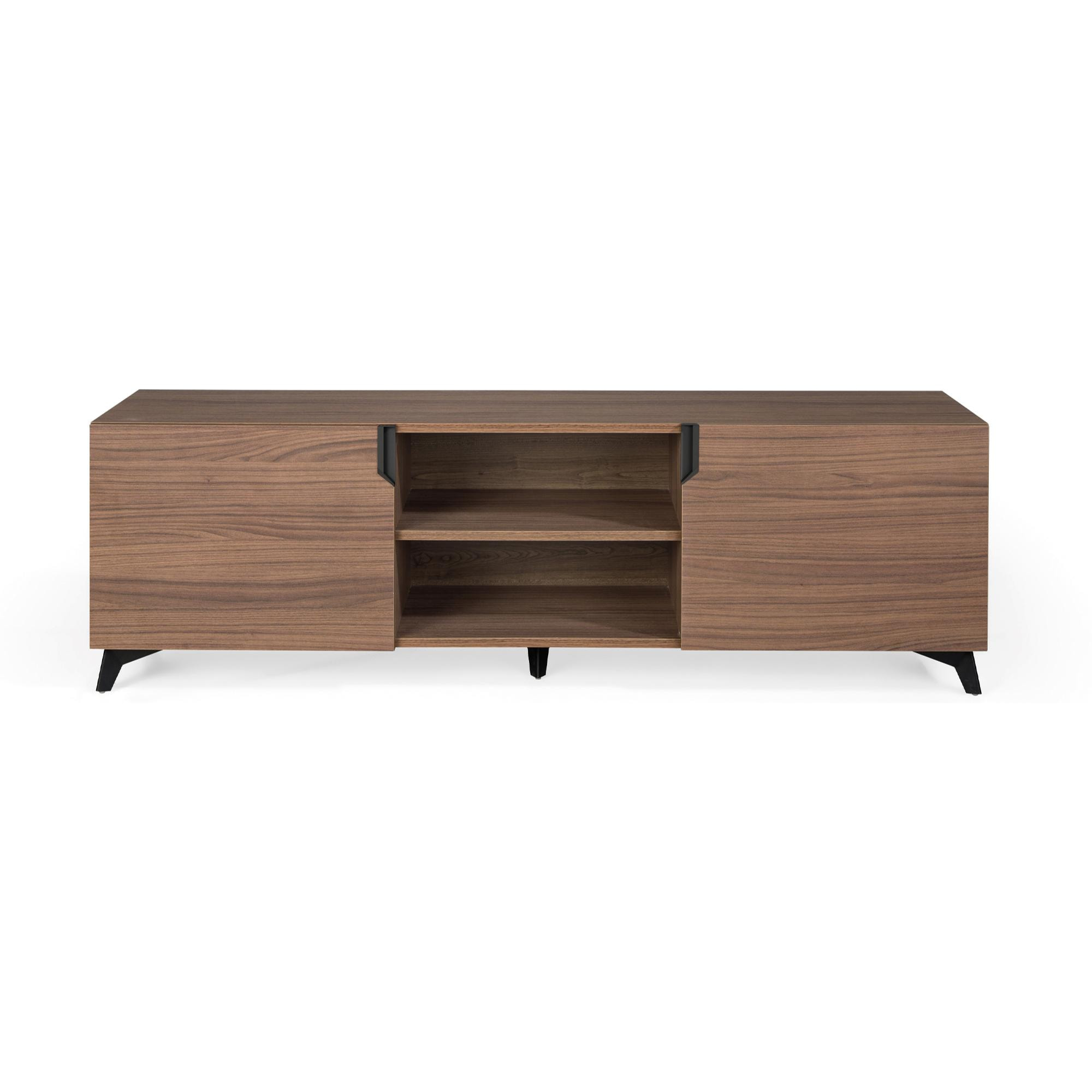 Mueble TV DOVER -2 puertas y 2 huecos - nogal canaleto - 180x45x55cm