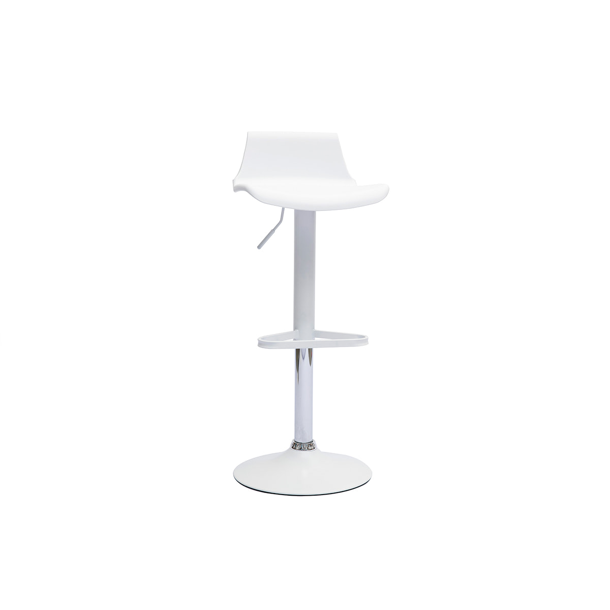 Tabourets de bar design réglables blancs 360° (lot de 2) KRONOS