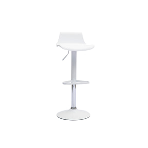 Tabourets de bar design réglables blancs 360° (lot de 2) KRONOS