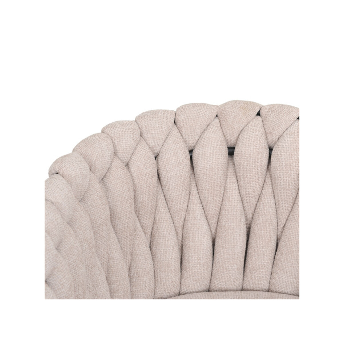 Chaise en tissu beige avec accoudoirs et pieds en métal - MELODIE 2