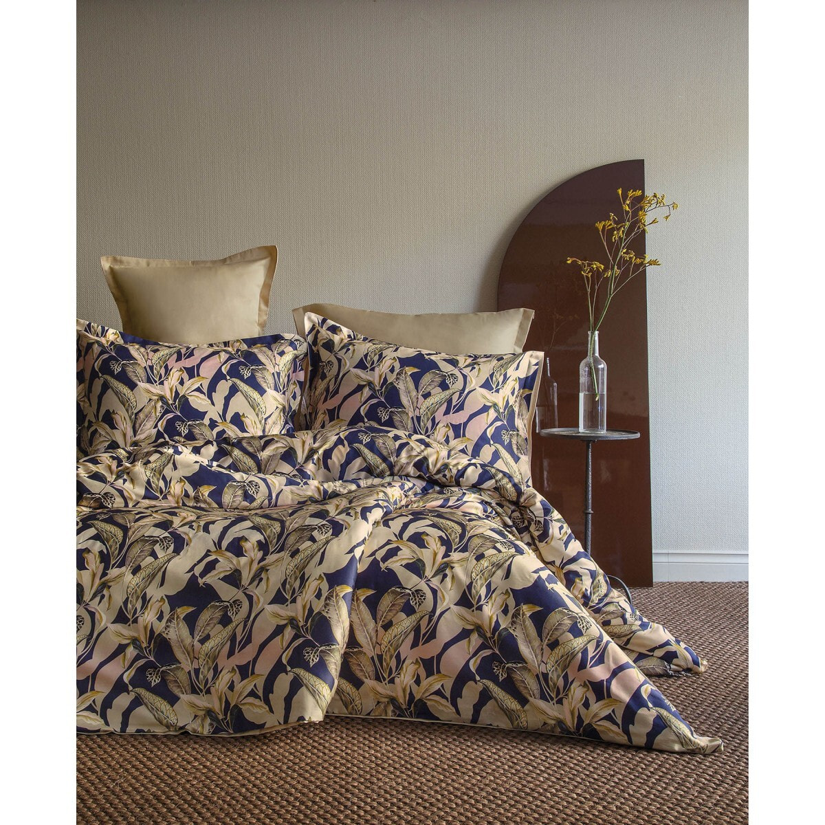Parure housse de couette et taies oreiller 100% Satin de Coton imprimé