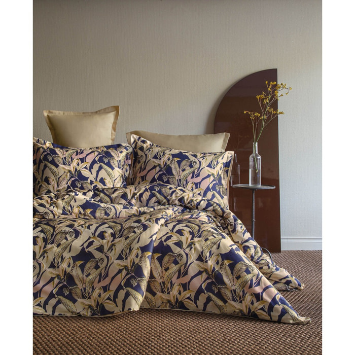 Parure housse de couette et taies oreiller 100% Satin de Coton imprimé